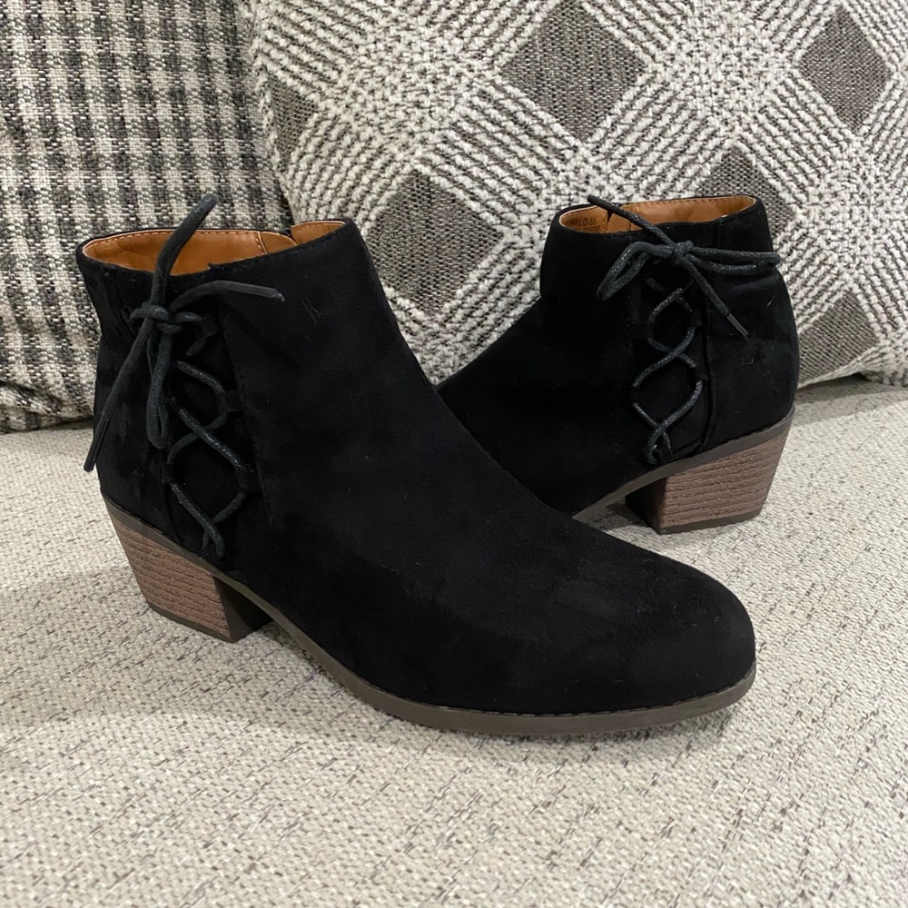 Kids Black Booties